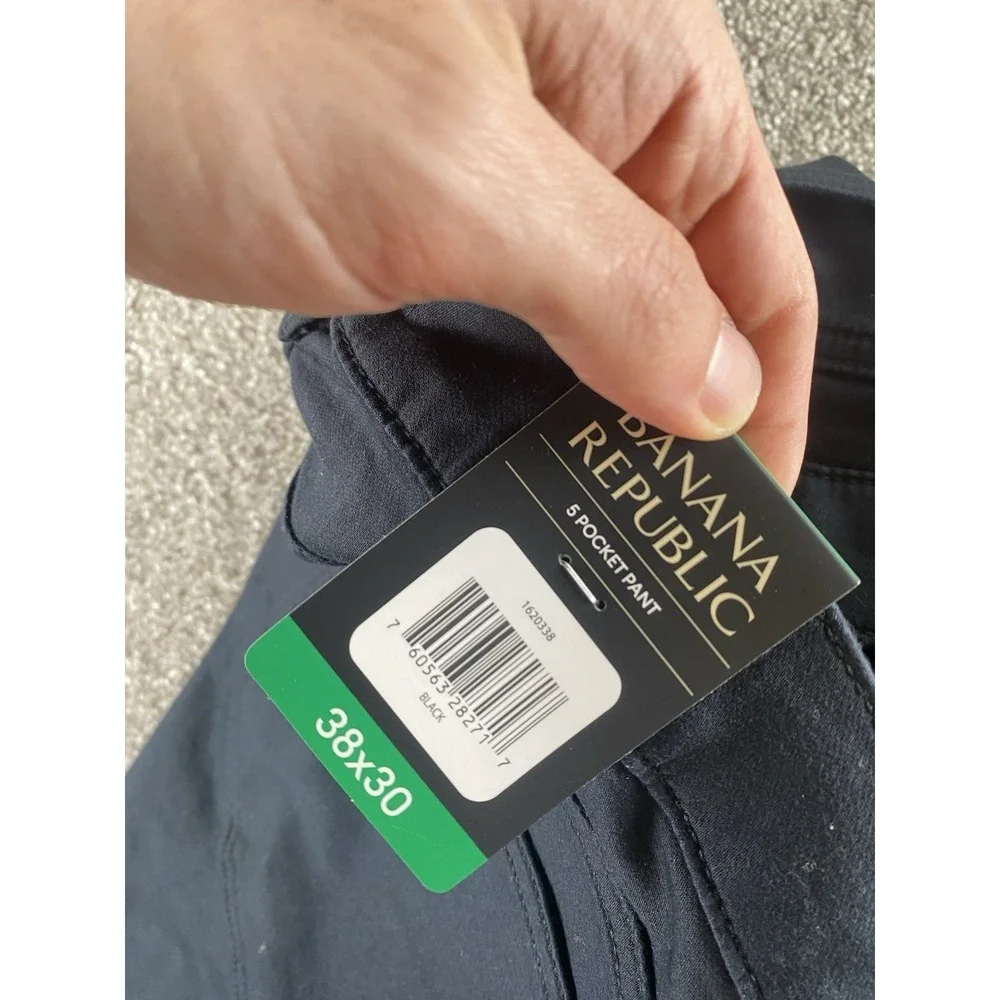 Banana Republic 5 Pocket Pant Black Mens 38x30 Cotton Stretch Preppy Business